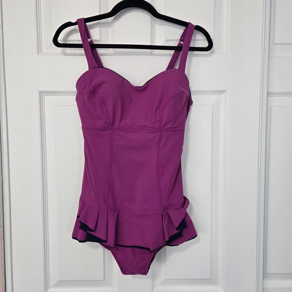 Profile By Gottex Other - Profile by Gottex Purple Peplum One Piece Swimsuit Size 12D